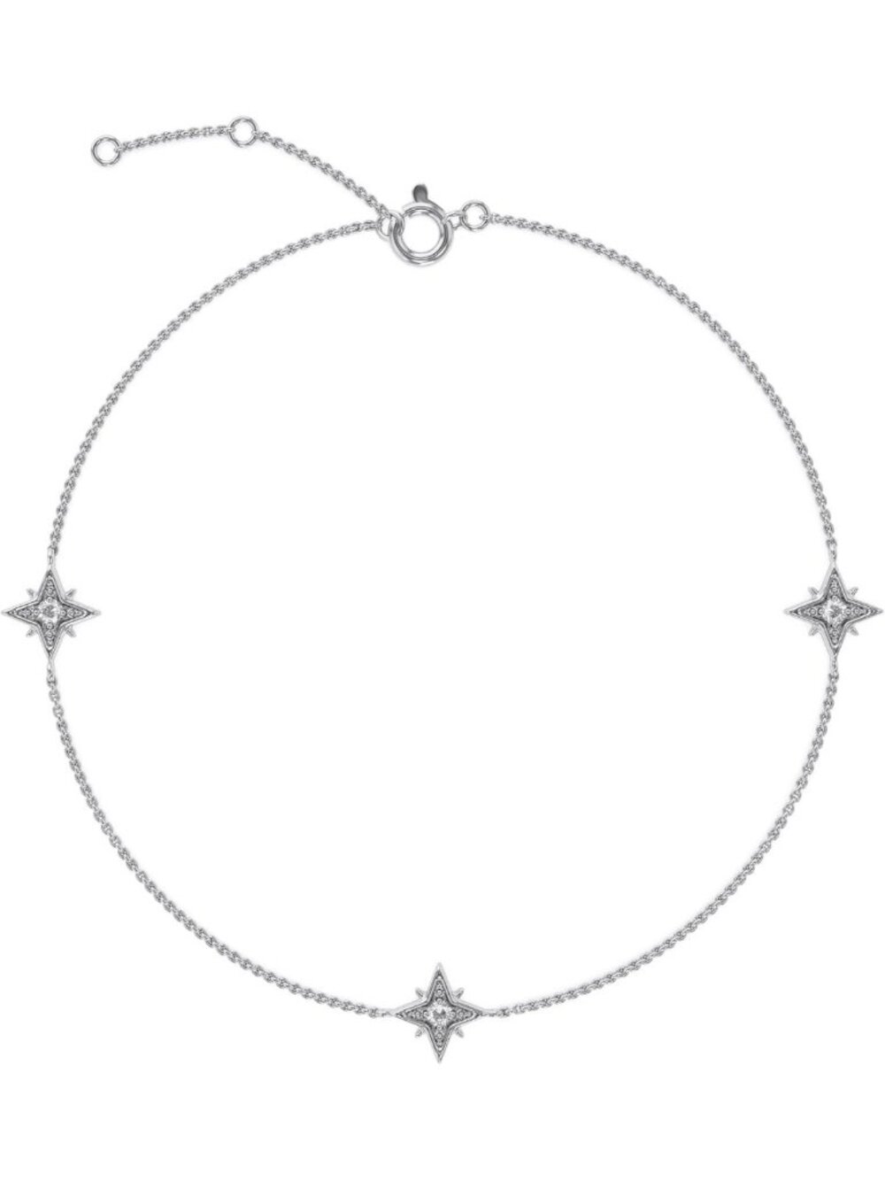 Elegant Starburst Charm Bracelet with Lab Grown Diamonds, 14K Gold Plated